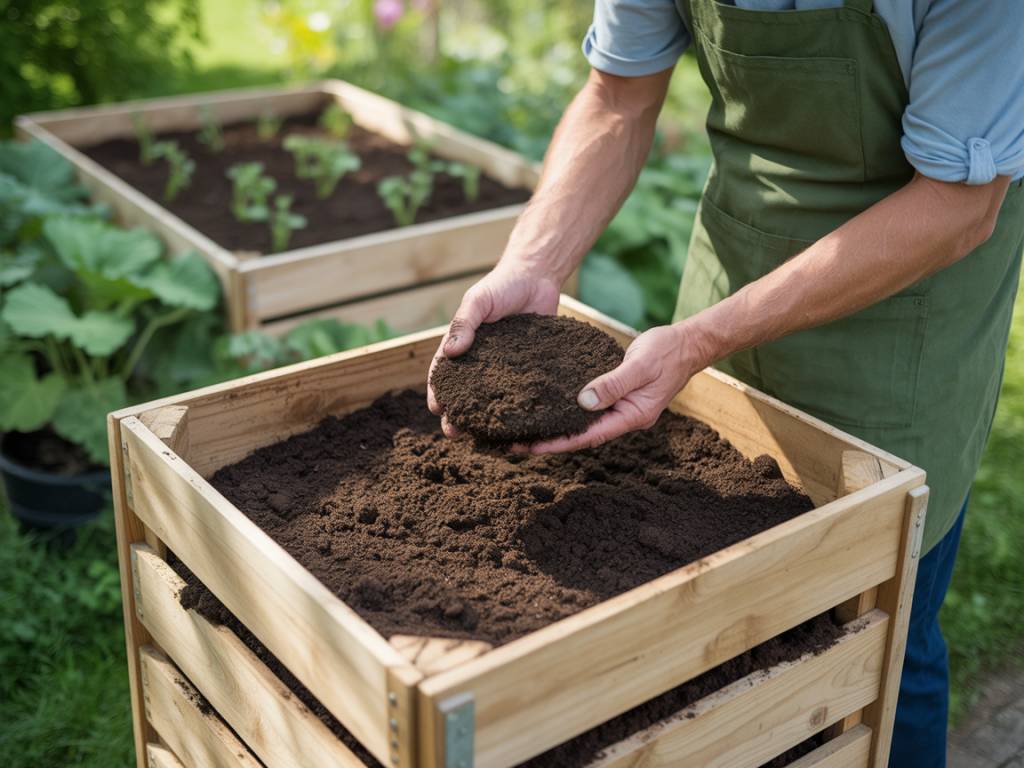 Quel est l'usage du compost produit par le lombricomposteur dans un potager bio